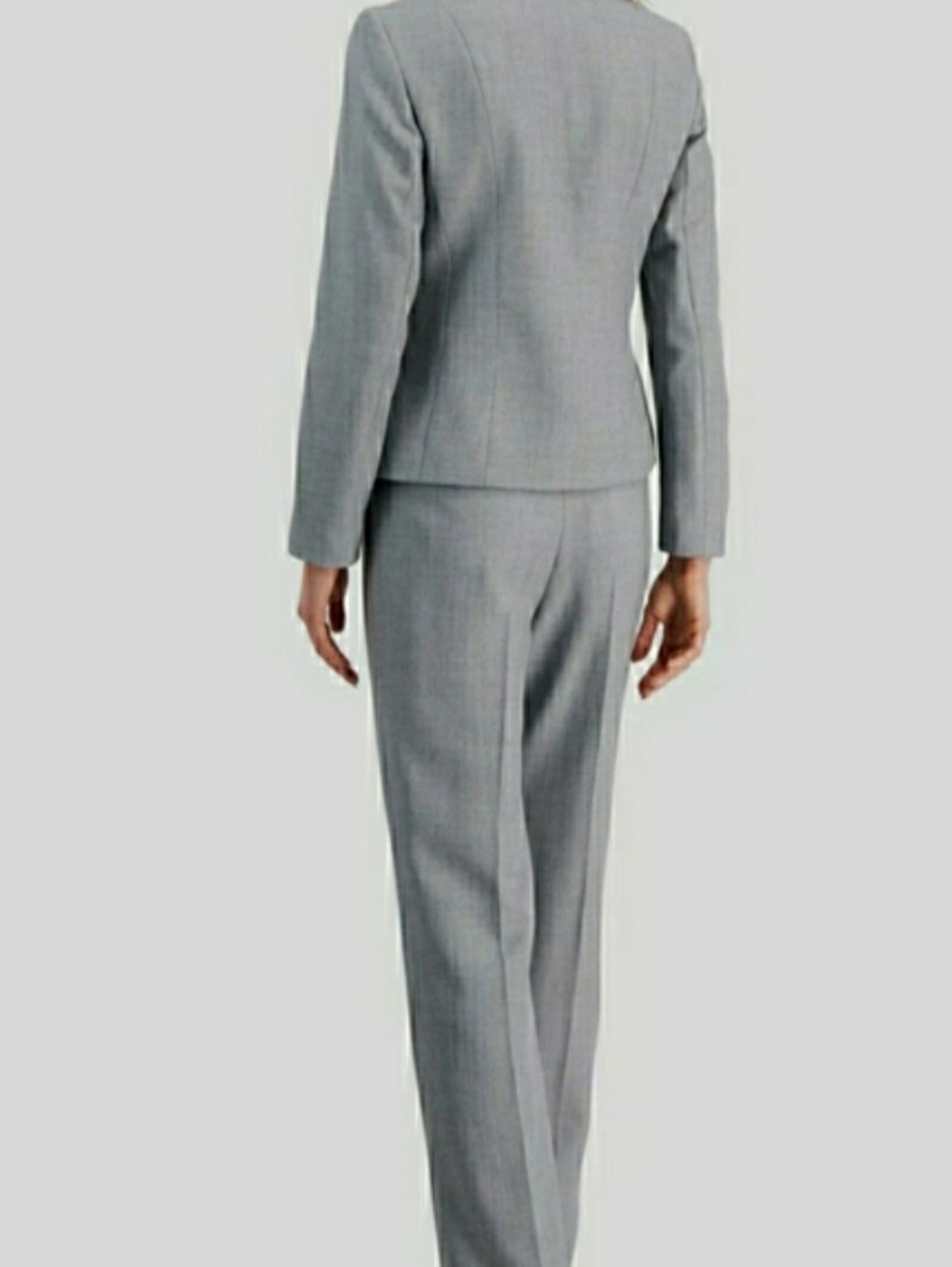 Le Suit Grey Blazer And Pant Suit Set Sz 16 - Picture 2 of 9